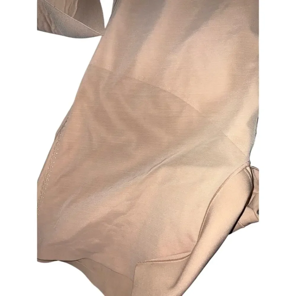 Honeylove Sculptwear Low Back Mid-Thigh Bodysuit compression shaper 3X NWT Sand